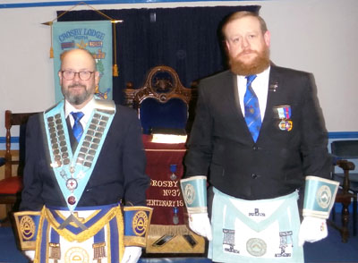 Ron Elliot (left) and with the new WM Colin Robinson