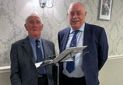 Pictured from left to right, are: Peter Mason and Perfect Points Chairman Derek Robinson.