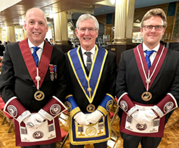 Appointed and invested, from left to right, are: Mike Fox, John Donnelly and Anthony Collins.