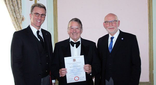 Jeremy presented with his certificate with Paul Storrar and John James.