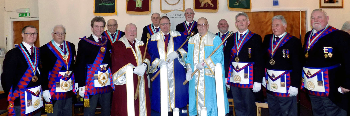The three principals with grand and acting Provincial grand officers. 