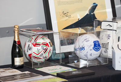 The Everton ball amongst the sporting and cultural memorabilia to be auctioned.