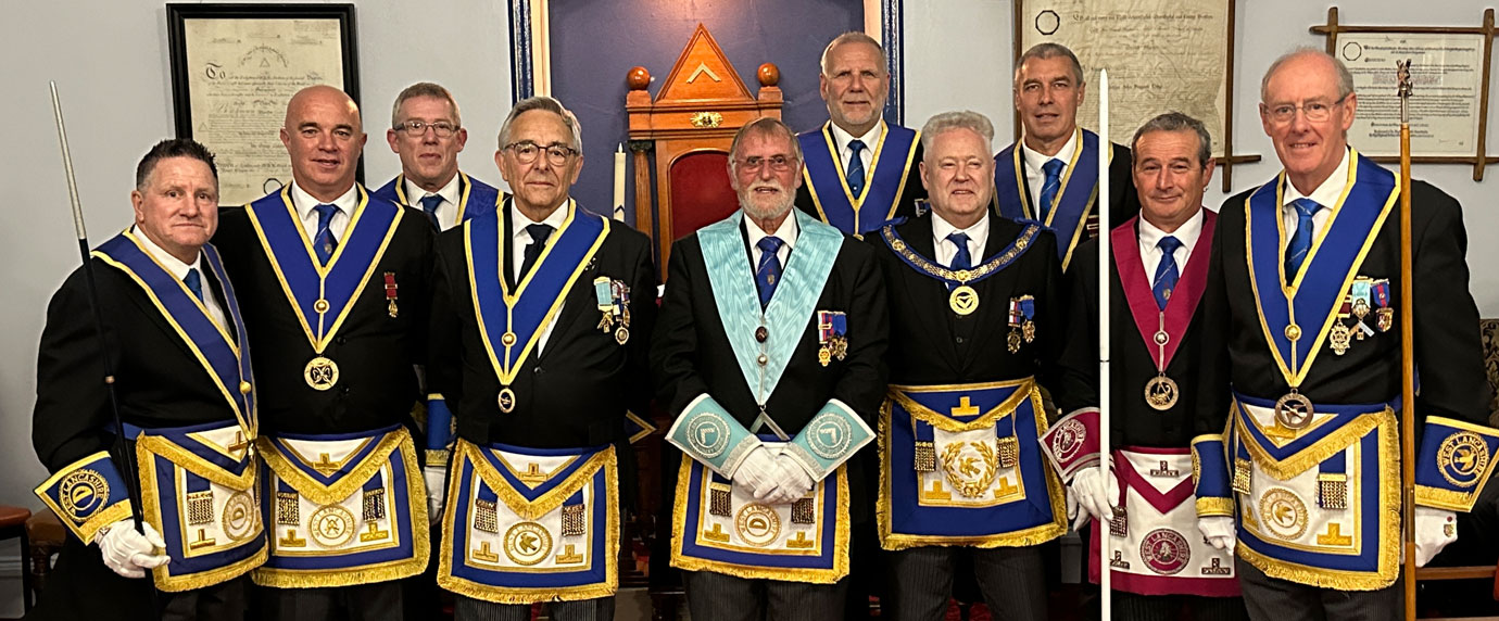 Acting Provincial grand officers with John, Brian and Peter.