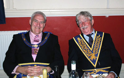 Andrew Whittle and Bill Culshaw enjoy the evening.