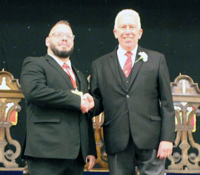 Mark (right) welcomes newly exalted companion Matthew Stone.