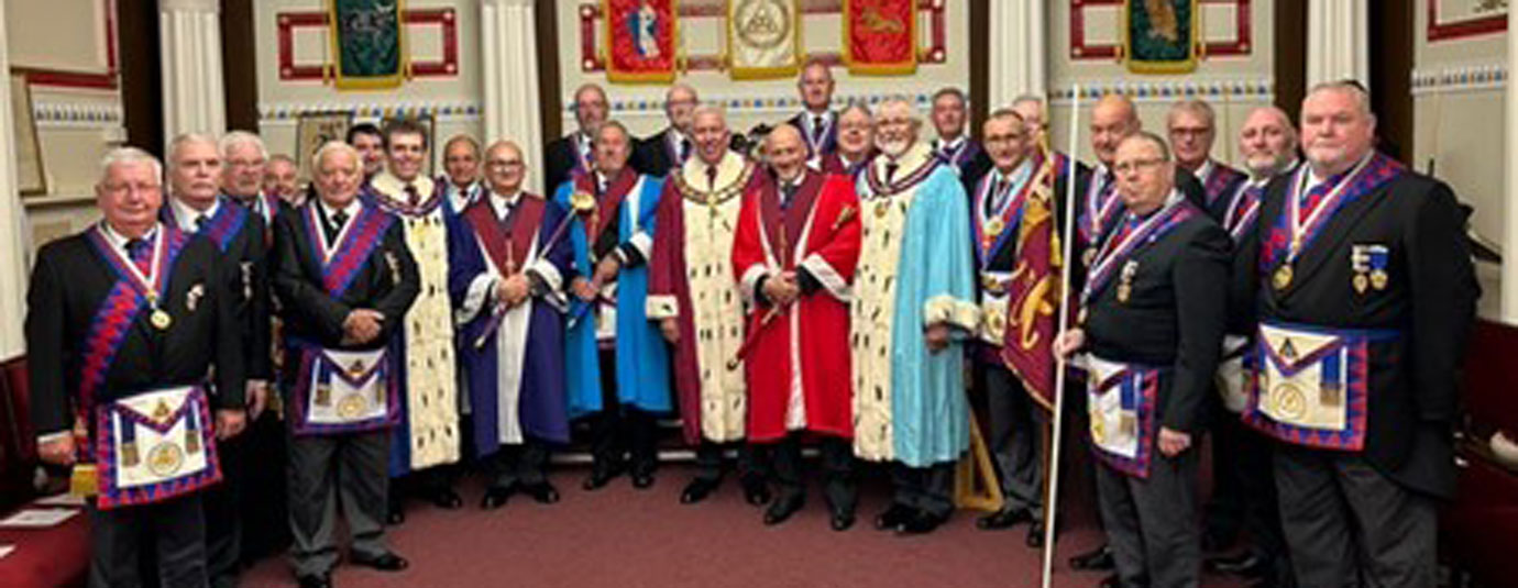 Mark Matthews (central) with other grand and Provincial grand companions