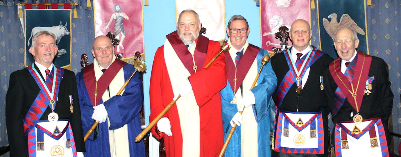 Installation complete, pictured from left to right, are: Ian Stirling, Alan Routledge, Ian Broomfield, Dave Douglas, David Atkinson and Joe Muscroft.