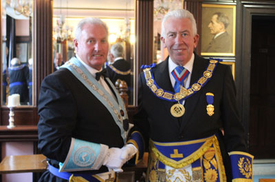 WM Peter Wall (left) being congratulated by Mark Matthews