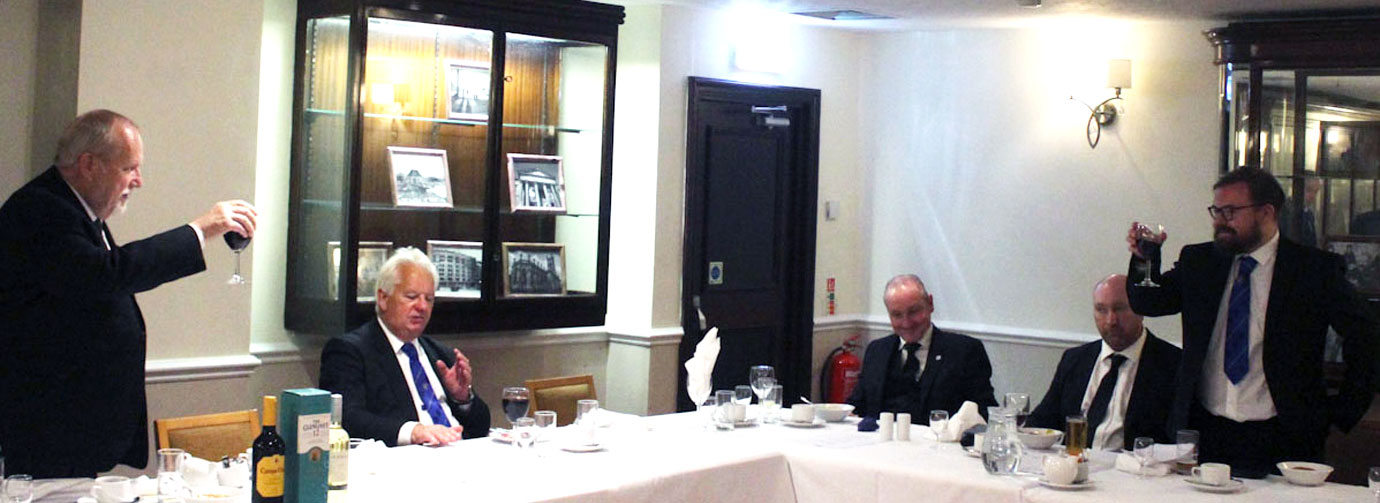 Tom Smith (left) toasts Joe Lynch.