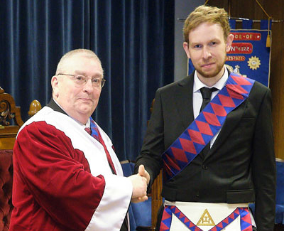 David Eccles (left) congratulates David Banks