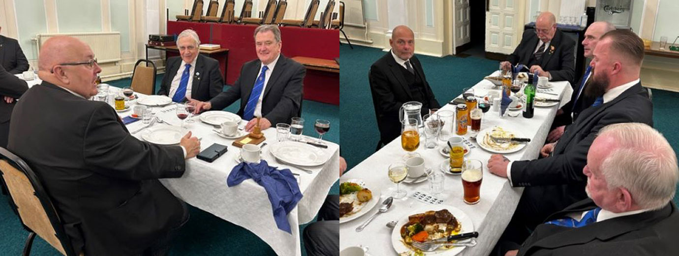 Brethren of Woolton Lodge dining.