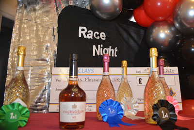 Race night prizes.