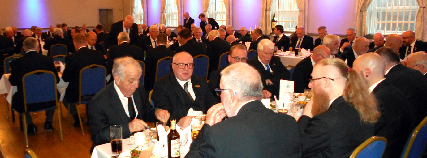 A well-attended Widnes Masonic Hall Dining Room.