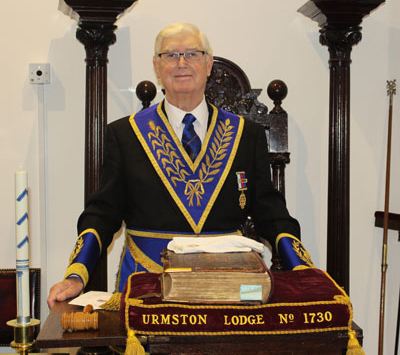 Brian Hayes poised over the original lodge cushion.