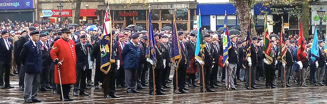 The military procession at Preston Memorial.