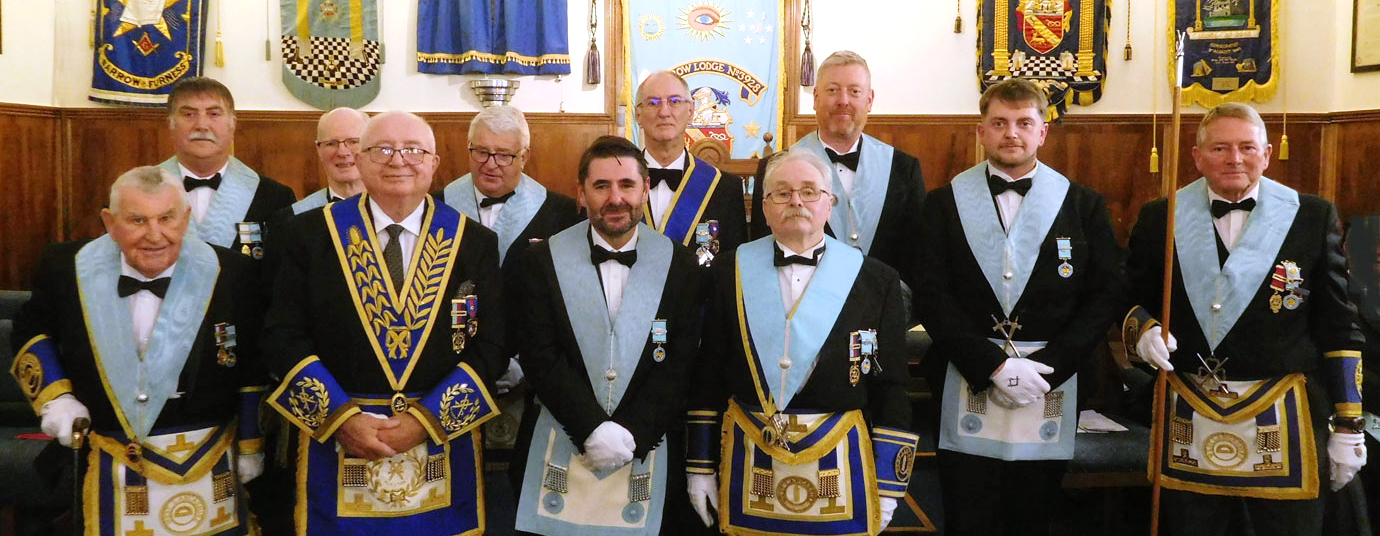 The assembled members of Barrow Lodge.