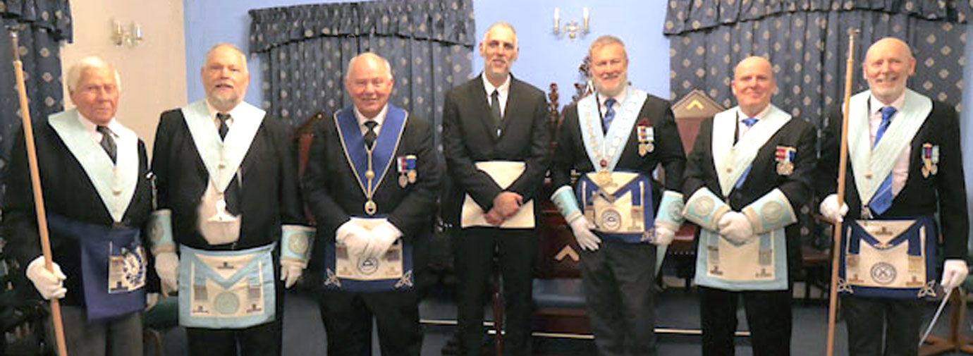 Pictured from left to right, are: Alan Sales, Ian Broomfield, Les Cutting, Omar Al Saman, David Boyes, Alan Routledge and Ian McGovern