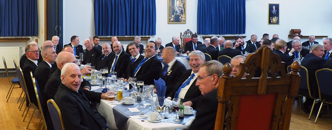 Brethren enjoying themselves at the festive board.