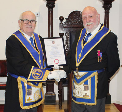 Patrick and Malcolm with the 50th anniversary certificate.