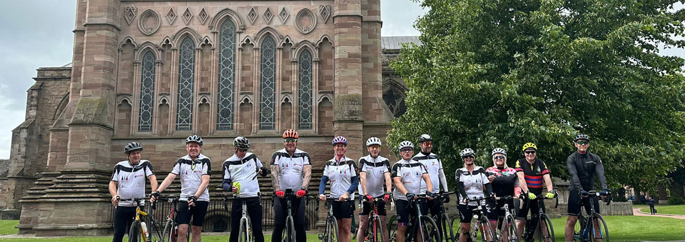 The riders at the start.