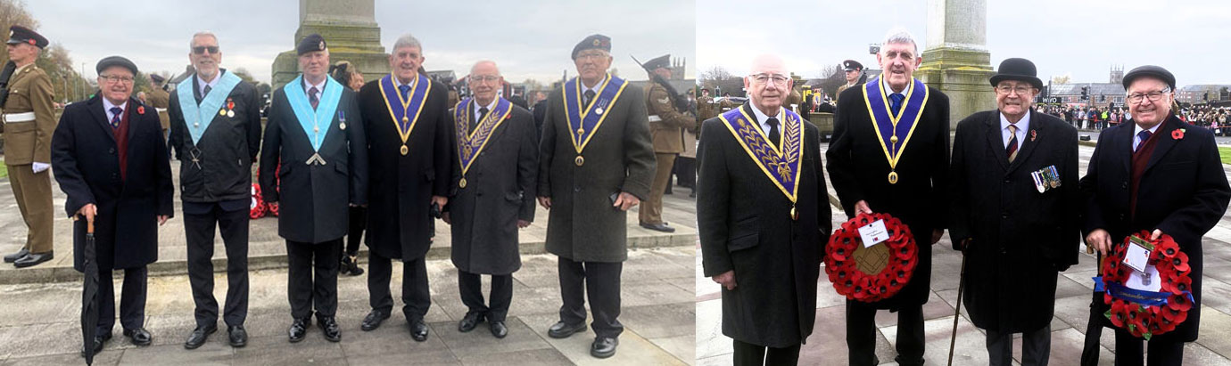 Pictured left from left to right, are: Eric Drinkwater, Mike Hamilton, John Moore, John Tyrer, John McIntyre and Les Ashcroft. Pictured right from left to right, are: John McIntyre, John Tyrer, Les Taylor-Duff and Eric Drinkwater.