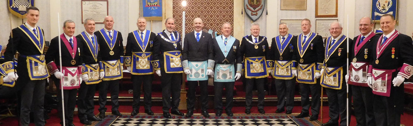 Acting Provincial grand officers join Frank, Mark and Tom.