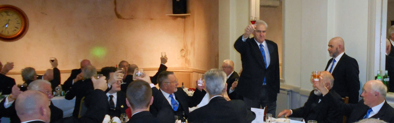 Andrew toasting the brethren at the festive board.