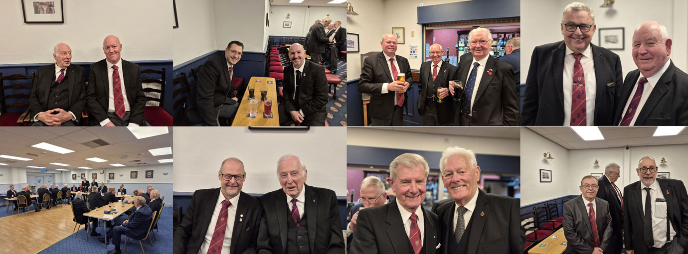 The brethren relaxing after an enjoyable installation ceremony.