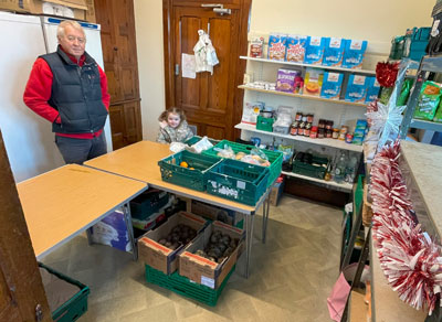 Paul Caddy inside the community larder at Wesley’s Café.