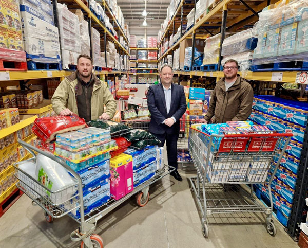 Pictured from left to right, are: David Jenkinson, Ben Gorry and Will Buchanan, working the aisles at Costco