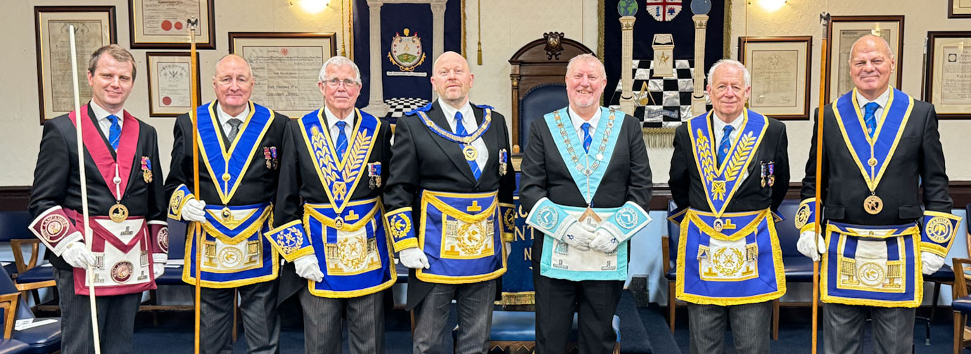 Pictured from left to right, are: Jonathon Lever, acting deacon, Geoffrey Porter, Malcolm Bell, Mick Hargreaves, Stewart Cranage and Peter Carletti.