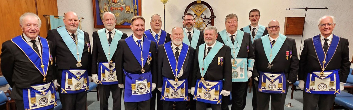 Eccleston Lodge members and visitors with Paul Hesketh at the Royal Arch talk.