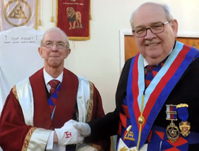 Philip Gunning congratulates David Southward.