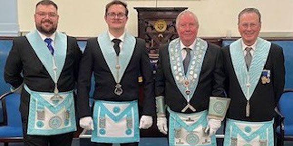 Pictured from left to right, are: The senior warden, Stephen Harrison, Michael Hope and the junior warden.