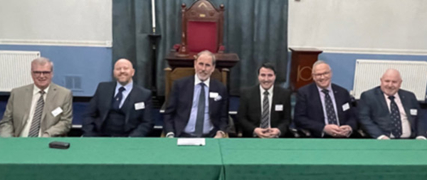 Pictured from left to right, are: The illustrious panel; John Selley, Malcolm Bell, Frank Umbers, Mick Southern, Anthony Humphreys and Michael Silver.