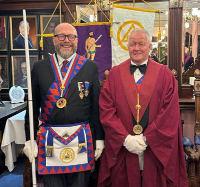 John Gibson (left) with Mark Crawford.