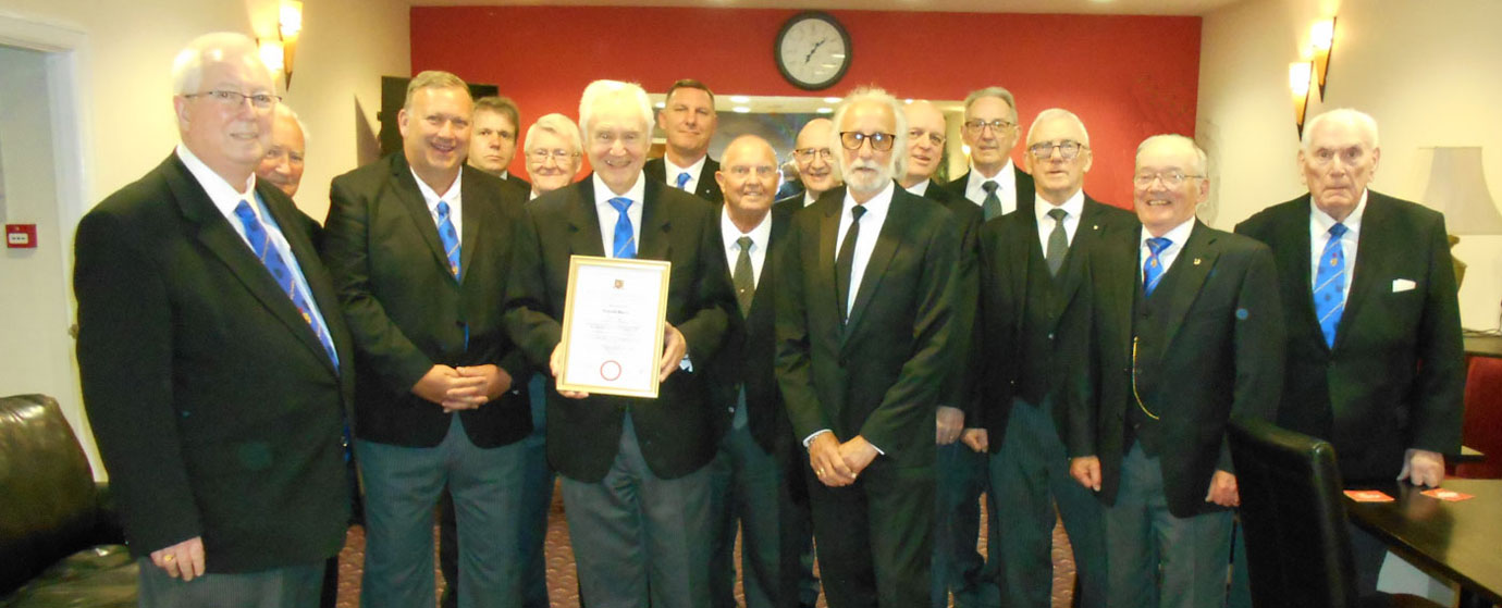 Ken with guests and brethren of Harthill Lodge.