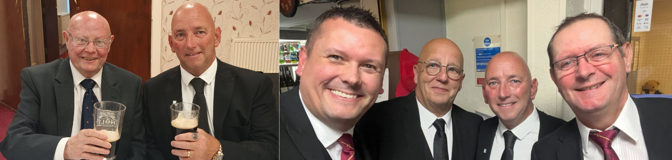 Pictured left from left to right, are: Eric Picton (left) enjoying a drink with Chris Keogh. Pictured right from left to right, are: John Lee, Jez Farrar (Chris’s brother-in-law), Chris Keogh and Darren Gardner (Chris’s brother-in-law). Pictured left from left to right, are: Eric Picton (left) enjoying a drink with Chris Keogh. Pictured right from left to right, are: John Lee, Jez Farrar (Chris’s brother-in-law), Chris Keogh and Darren Gardner (Chris’s brother-in-law).