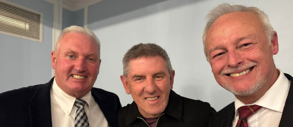 Pictured from left to right, are: Peter Wall, Peter Beardsley and group chairman Phil Stock.
