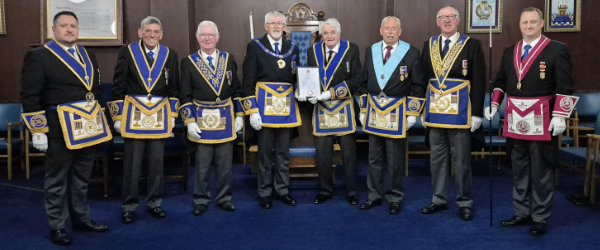 Pictured from left to right, are: Adam Simpson, Ian Park, Keith Jackson, David Barr, Glyn Lloyd,Mike Lumby, John Robbie Porter and Philip Renny. 