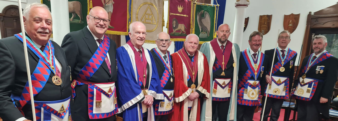 Alan Smith (fourth left) with principal guests.