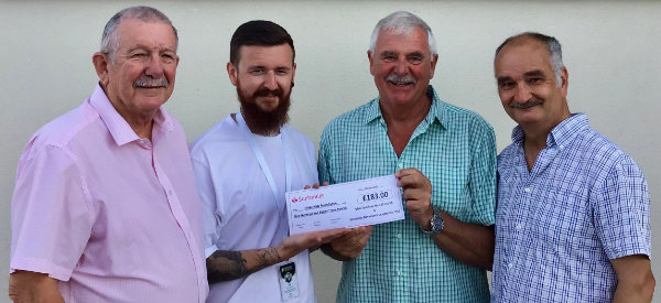 Pictured from left to right, are: Steve Willingham, Tom Wyatt (Fylde Kids Foundation), Ian Chetwynd and Shaun Haynes.