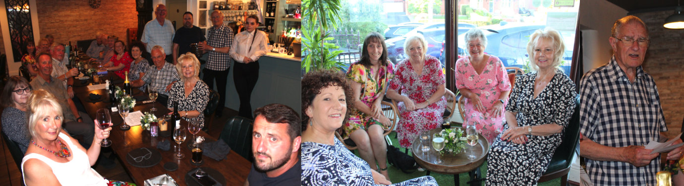 Pictured left, are: lodge members and guests. Pictured centre from left to right, are: Carolyn Stirling, Katrina Heaviside, Denise Smith, Glenda Rhodes and Barbara Weston. Pictured right: WM Mike Boxall thanking everyone for their attendance and generosity.