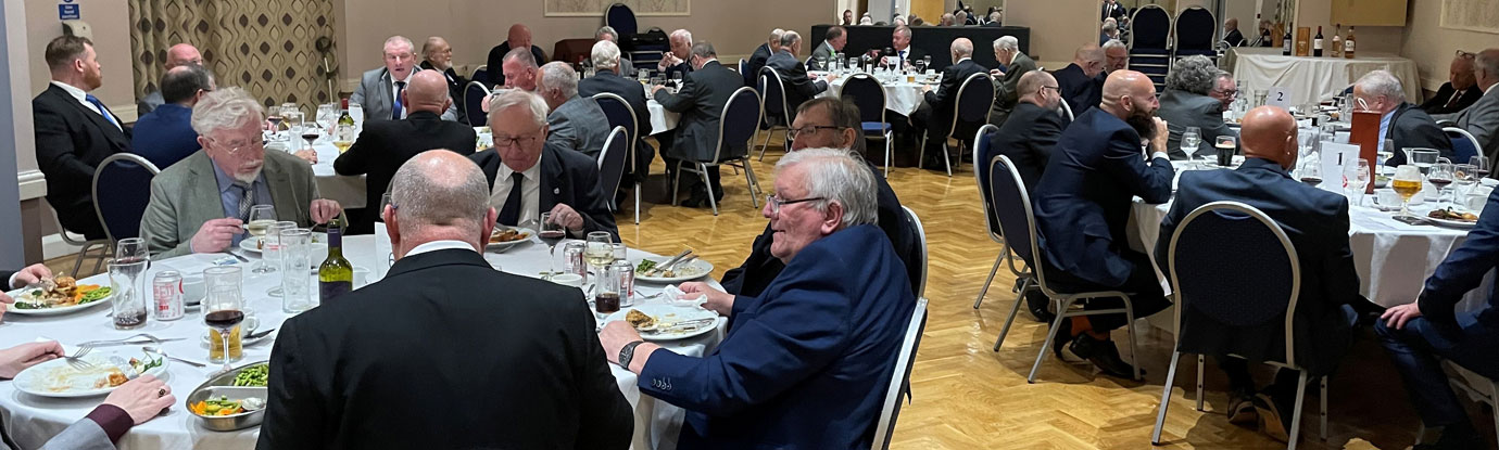 Brethren and companions enjoying the festive board. Brethren and companions enjoying the festive board.