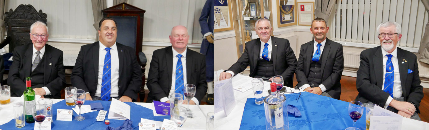 Pictured left from left to right, are: Peter Riddle, Michael Tax and Duncan Smith. Pictured right from left to right, are: Stephen Jelly, David Thomas and David Barr.