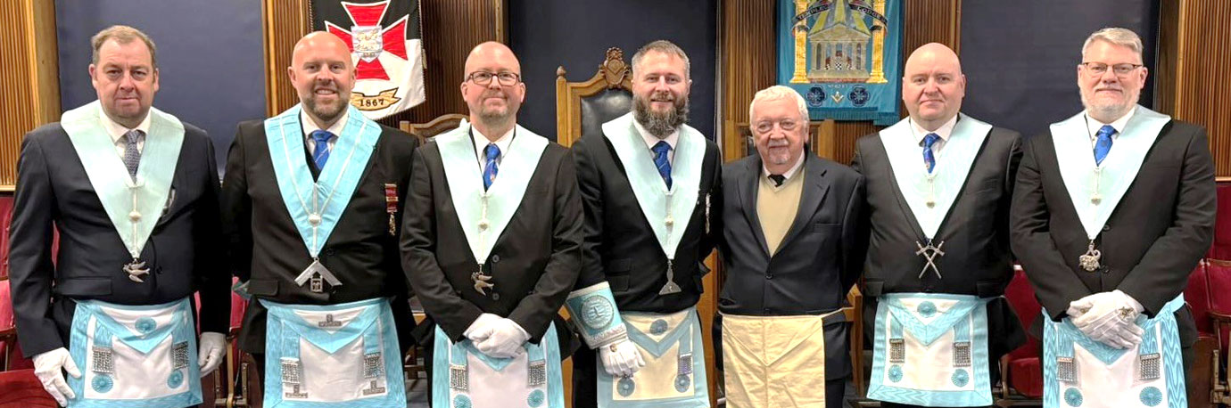 Acting officers in the light blue demonstration pictured from left to right, are: Colin Pickup, Chris Upton, Ewan Farquhar, Kieran Taylor-Bradshaw, Barry Scowcroft, Stuart McGrath and Stuart MacFarlane. 