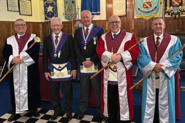 Pictured from left to right, are: Steve Harris, Jack Fawcett, Dean Fawcett, Alan Tomlinson and Dave Kyle. Pictured from left to right, are: Steve Harris, Jack Fawcett, Dean Fawcett, Alan Tomlinson and Dave Kyle.