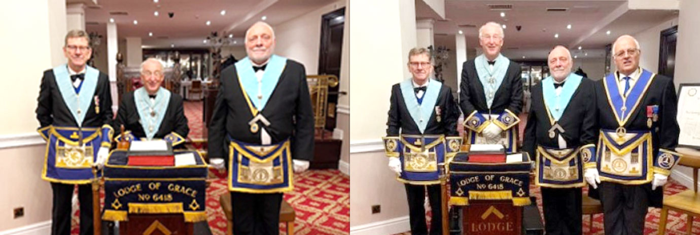 Pictured left from left to right, are: Mark Dimelow, Alan Morris and Steven Senneck. Pictured right from left to right, are: Mark Dimelow, Alan Morris, Steven Senneck and John Reynolds.