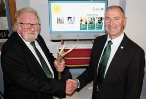 WM Martin Swarbrick (left) congratulates James Henderson following the presentation.