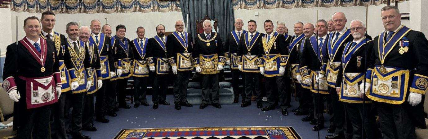 Grand and Provincial grand officers in attendance.